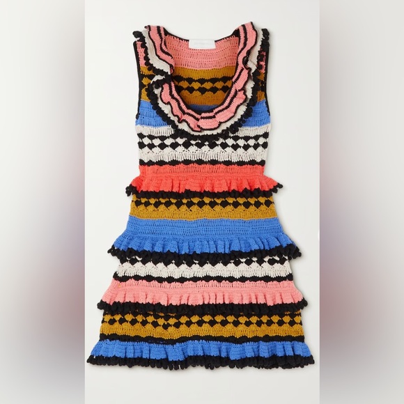 ZIMMERMANN Tiggy Frill crochet-knit cotton mini dress - Picture 4 of 12